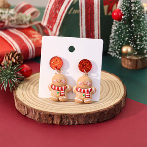 Christmas earrings - gingerbread man with scarf