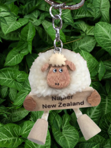 Products: Pom Pom Sheep Keyring With Napier New Zealand