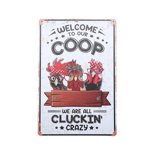 Products: Tin sign- We Are All Cluckin' Crazy
