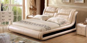Products: Lorraine Leather Queen Size Bed Frame