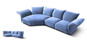 Francesco STANDARD Modular Petal Fabric Sofa Set