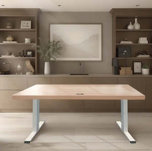 1officedesk: Arnoux Electrtic Height Adjustable Study Desk with 2 USB Charging Ports and 2 Outlet Sockets