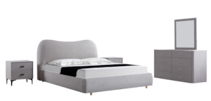 Bed: Floor Special! Fenton Fabric Queen Bed Frame