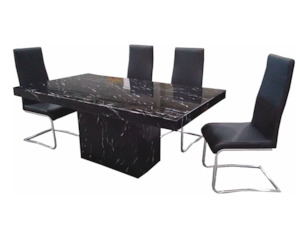 Waihi Marble Dining Table - Black & White