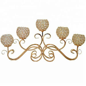 Decor: Candle Stick Ornament Golden
