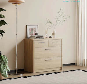 Platsa 4 Drawer Lowboy, Grey Oak
