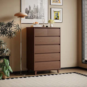 Bed Room: Arezzo 4 over 2 Tallboy, Claro Walnut