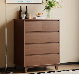 Bed Room: Arezzo 3 over 2 Tallboy, Claro Walnut