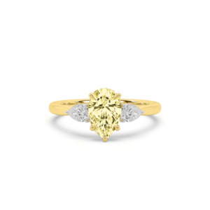 Yellow Pear Diamond Trilogy Engagement Ring