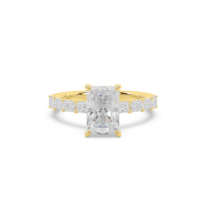 All Engagement Rings: Radiant with Radiant Diamond Band Engagement Ring