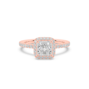 Halo Engagement Ring: Princess Diamond Halo Engagement Ring
