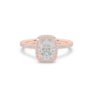 Halo Engagement Ring: Cushion Diamond Halo Engagement Ring