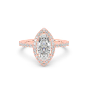 Marquise Diamond Halo Engagement Ring