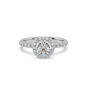 Round Diamond Halo Engagement Ring