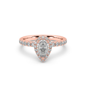 Pear Diamond Halo Engagement Ring