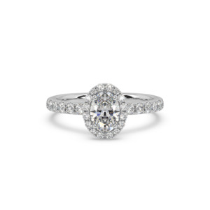 Halo Engagement Ring: Oval Diamond Halo Engagement Ring
