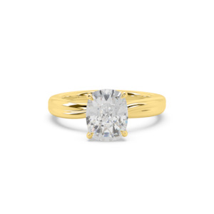 Solitaire Engagement Ring: Twist Solitaire Cushion Engagement Ring