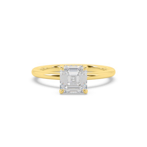Asscher Hidden Diamond Halo Engagement Ring