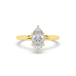 Solitaire Engagement Ring: Marquise Hidden Diamond Halo Engagement Ring