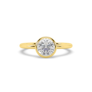 Solitaire Engagement Ring: Round Bezel Engagement Ring