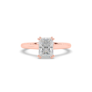 Solitaire Engagement Ring: Double Claw Radiant Solitaire Engagement Ring