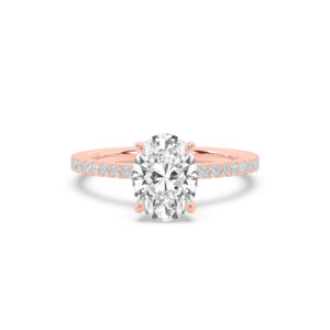 Oval Diamond Hidden Halo & Band Engagement Ring