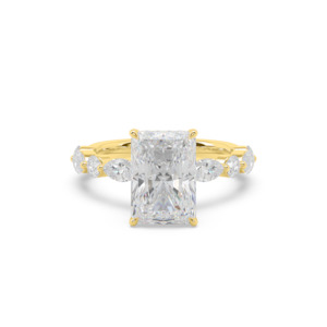 Radiant with Marquise and Round Diamond Band Engagement Ring