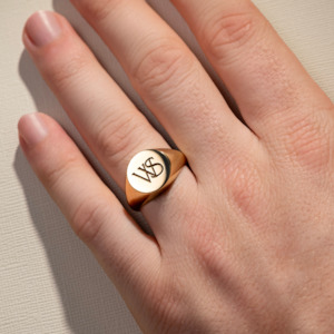 Mens Wedding Bands: Round Signet Ring