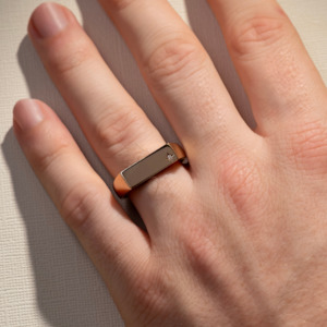 Rectangular Star Set Signet Ring