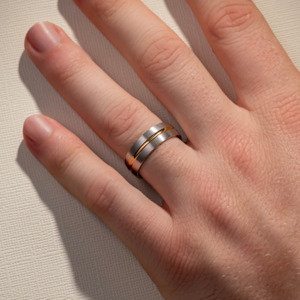 7.00MM Half Rounded Band w/ Two Tone Detail