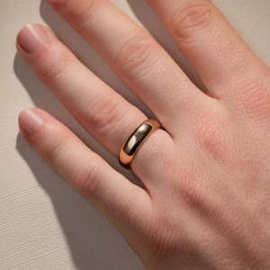 Mens Wedding Bands: 6.00MM Polished High Half Round Wedding Ring