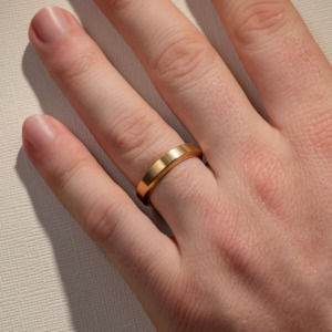 Mens Wedding Bands: 5.00MM Brushed Beveled Edge Wedding Ring