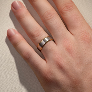 6.50MM Flat Band w/ a Brushed Centre & Polished Edge Wedding Ring