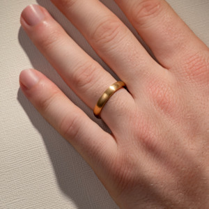 Mens Wedding Bands: 3.80MM Brushed Low Half Round Wedding Ring