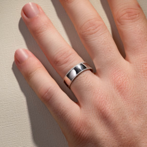 7.00MM Polished Low Half Round With Milgran Edges Wedding Ring