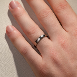 Mens Plain Wedding Bands: 4.00MM Low Half Round Wedding Ring