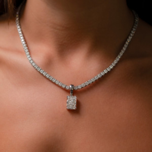 Riviera Necklace with Diamond Radiant Attachment