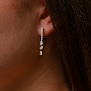 All Jewellery: Rose & White Gold Pear Drop Earrings