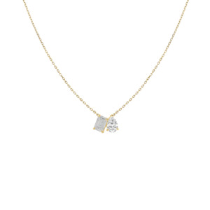 Emerald & Pear Toi Et Moi Pendant (Total 1.00ct)