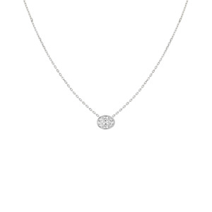 Oval Fine Diamond Bezel Pendant (Total 0.25ct)