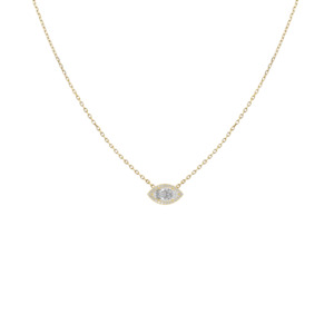 Necklaces Pendants: Marquise Diamond Halo Pendant (Total 0.50ct)