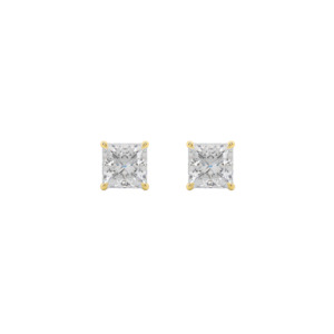 Princess Diamond Stud Earrings (Total 1.40ct)