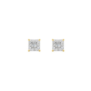 Princess Diamond Stud Earrings (Total 1.00ct)