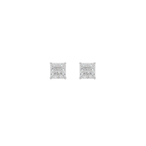 Princess Diamond Stud Earrings (Total 0.50ct)