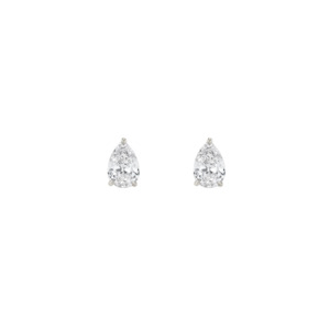 Pear Diamond Stud Earrings (Total 1.00ct)