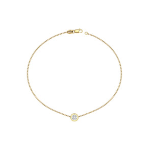 Bracelets: Fine Round Diamond Bezel Bracelet (Total 0.15ct)