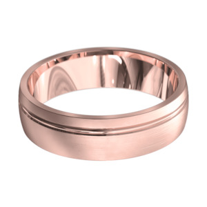 Mens: 7.00MM Off-Centred Single Groove Ring