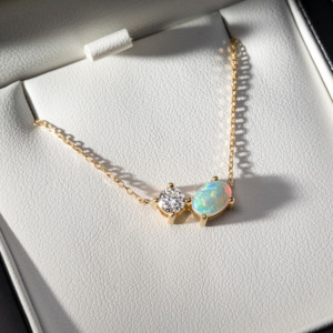 Opal & Diamond Necklace