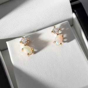 Australia Made Collection: Opal & Diamond Earrings