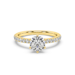 Round Brilliant Cut: Round Diamond Band Engagement Ring